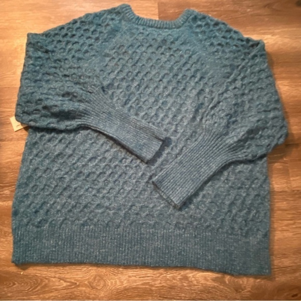 Terra & Sky Sweater Women’s Size‎ 2X Balloon Sleeve Blue New With Tags - Picture 2 of 8
